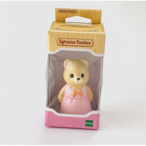 Sylvanian Families Toy Figure Pink Dress Brown Bear Andromeda Petite - Picture 1 of 4